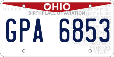 OH license plate GPA6853