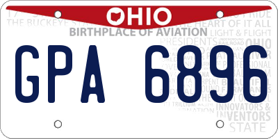 OH license plate GPA6896