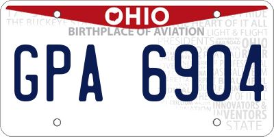 OH license plate GPA6904
