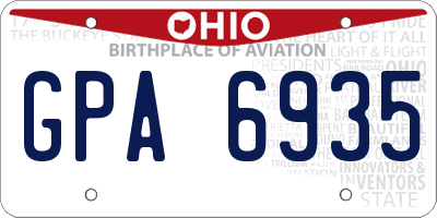 OH license plate GPA6935