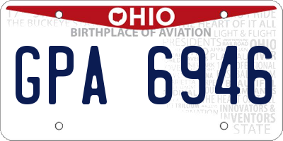 OH license plate GPA6946