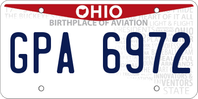 OH license plate GPA6972