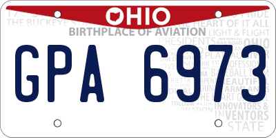 OH license plate GPA6973