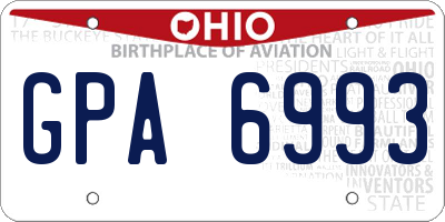 OH license plate GPA6993