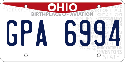 OH license plate GPA6994