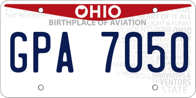 OH license plate GPA7050