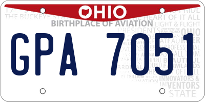 OH license plate GPA7051