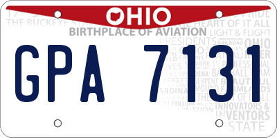 OH license plate GPA7131