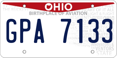 OH license plate GPA7133