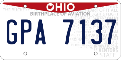 OH license plate GPA7137