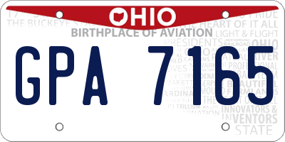 OH license plate GPA7165