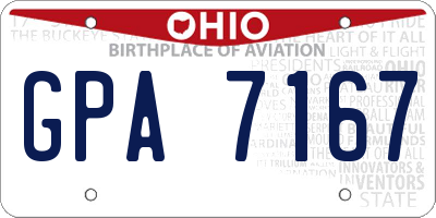 OH license plate GPA7167