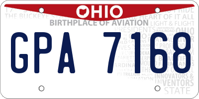 OH license plate GPA7168