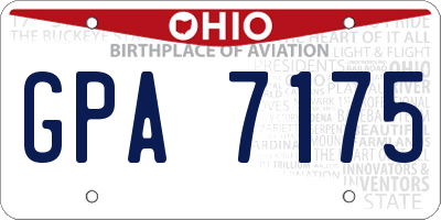 OH license plate GPA7175