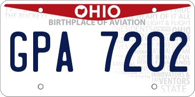 OH license plate GPA7202