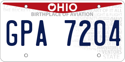 OH license plate GPA7204