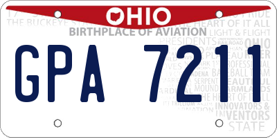 OH license plate GPA7211