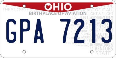 OH license plate GPA7213