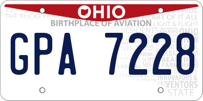 OH license plate GPA7228