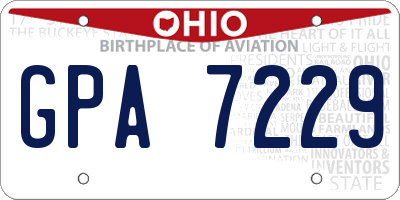 OH license plate GPA7229