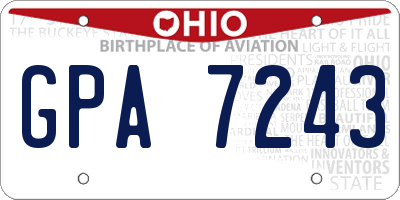 OH license plate GPA7243