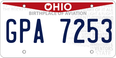 OH license plate GPA7253