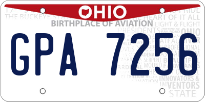 OH license plate GPA7256
