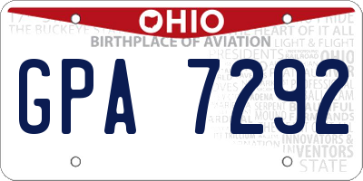OH license plate GPA7292