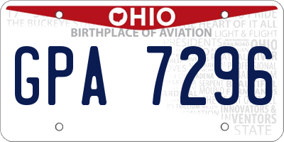 OH license plate GPA7296