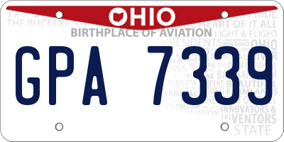 OH license plate GPA7339
