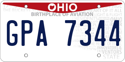 OH license plate GPA7344
