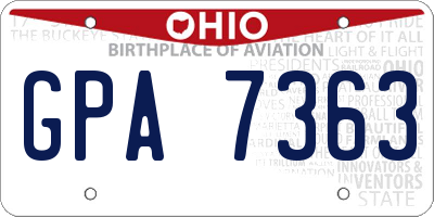 OH license plate GPA7363