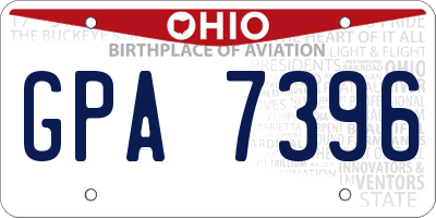 OH license plate GPA7396