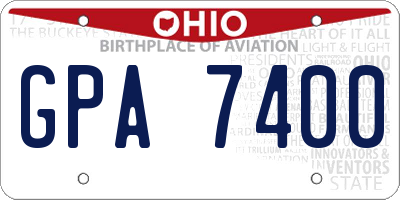OH license plate GPA7400
