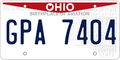 OH license plate GPA7404