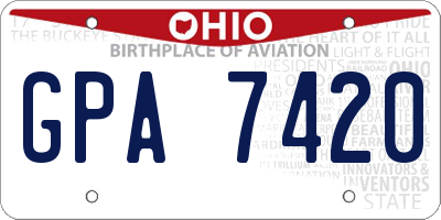 OH license plate GPA7420
