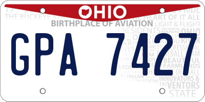 OH license plate GPA7427