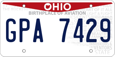 OH license plate GPA7429