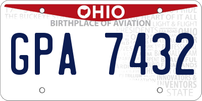 OH license plate GPA7432