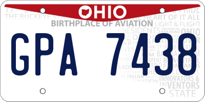 OH license plate GPA7438
