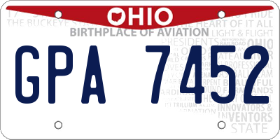 OH license plate GPA7452