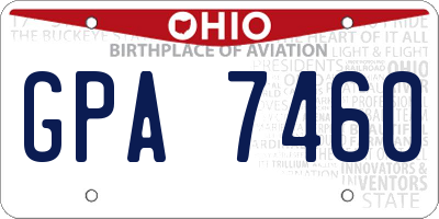 OH license plate GPA7460