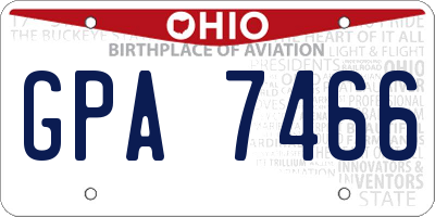 OH license plate GPA7466