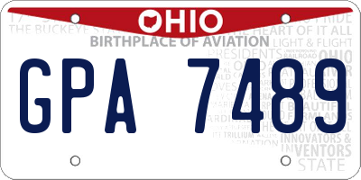 OH license plate GPA7489
