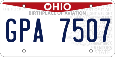 OH license plate GPA7507