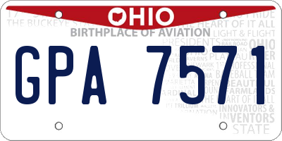 OH license plate GPA7571