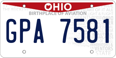 OH license plate GPA7581