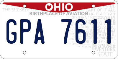OH license plate GPA7611