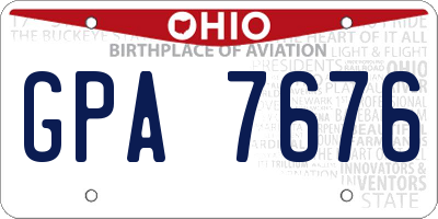 OH license plate GPA7676