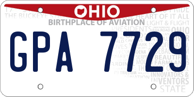 OH license plate GPA7729
